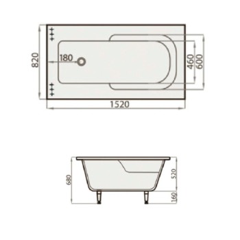 Dirbtinio akmens vonia SPN Viola152x82cm