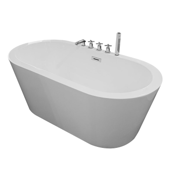 Laisvai stovinti vonia su chromuotu maišytuvu AMO-1035D 148x75x58 cm