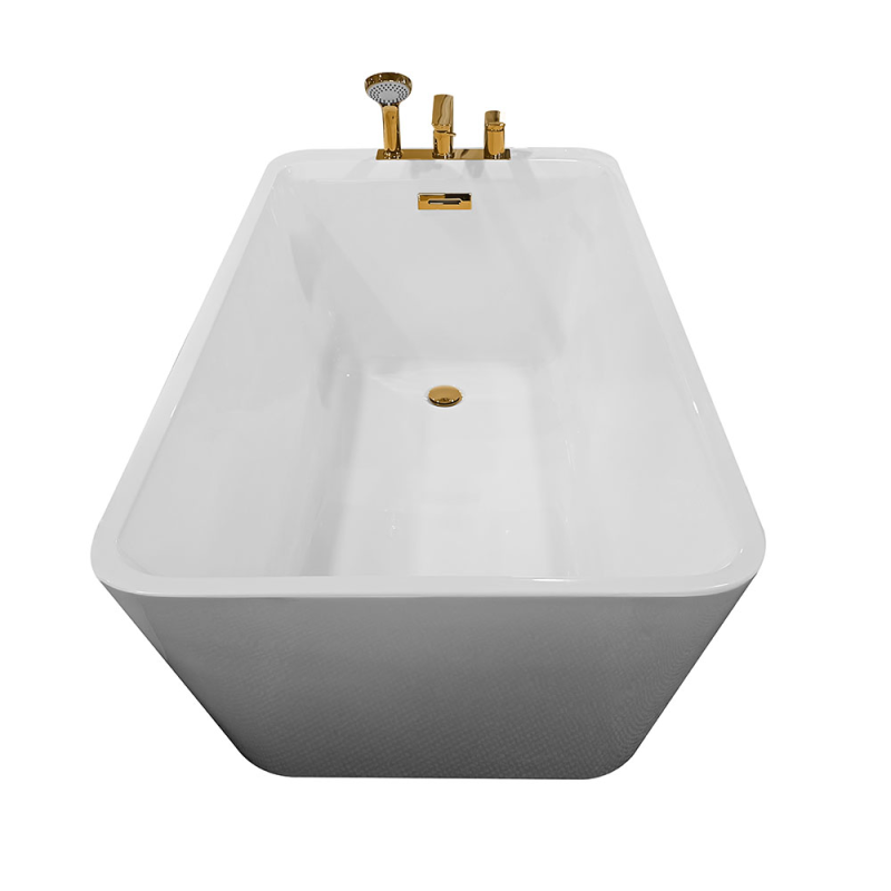 Laisvai stovinti vonia su auksines spalvos maišytuvu AMO-1015D 170x75x58 cm