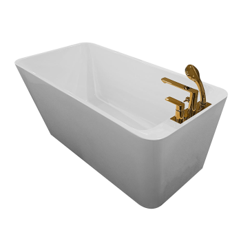 Laisvai stovinti vonia su auksines spalvos maišytuvu AMO-1015D 170x75x58 cm