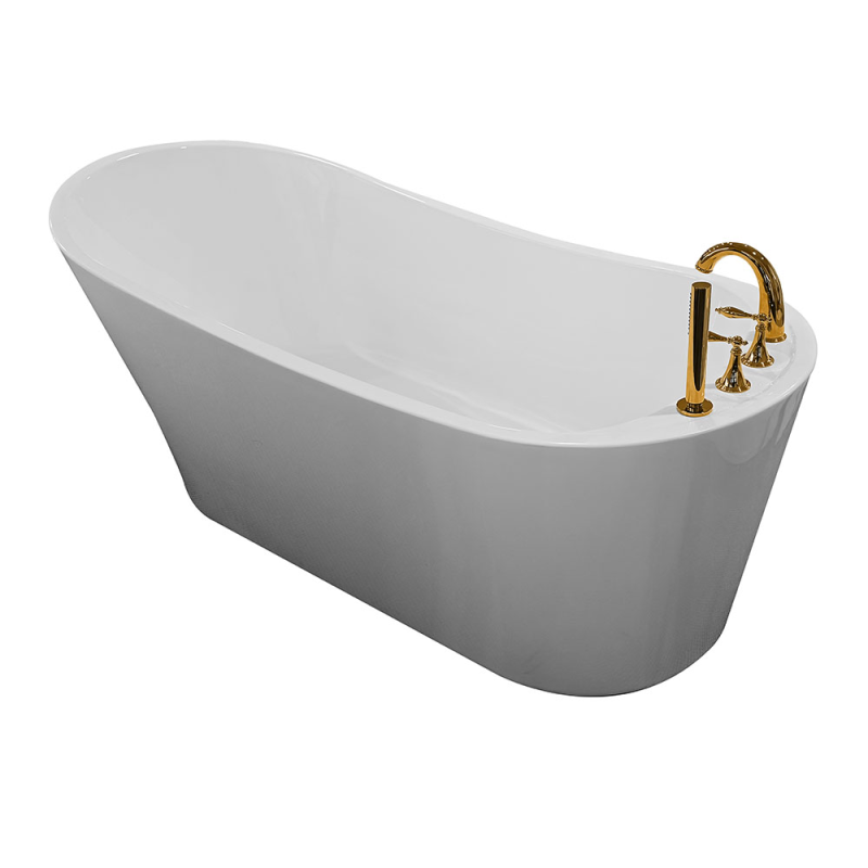 Laisvai stovinti vonia su auksiniu maišytuvu AMO-1037D 170x80x72 cm