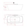 Laisvai pastatoma vonia su vandens masažu AMUE-1701 170x85x61 cm