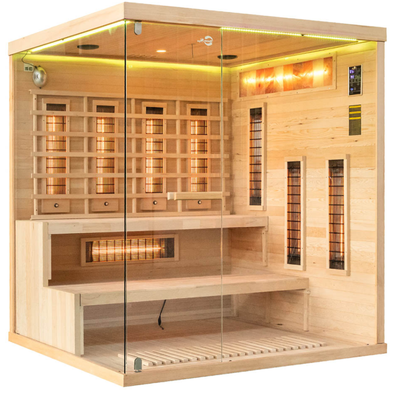 Infraraudonųjų spindulių pirtis su druskos akmenims AMO-EP4RS XL Dešinė 180x160x200 cm