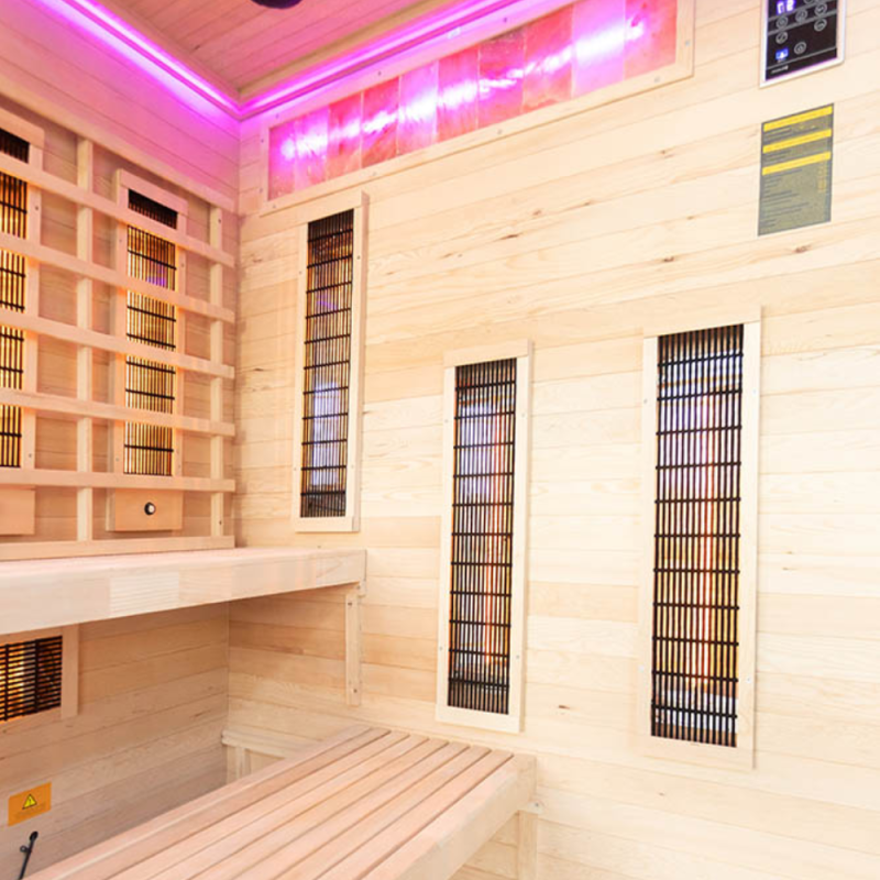 Infraraudonųjų spindulių pirtis su druskos akmenims AMO-EP4RS XL Dešinė 180x160x200 cm