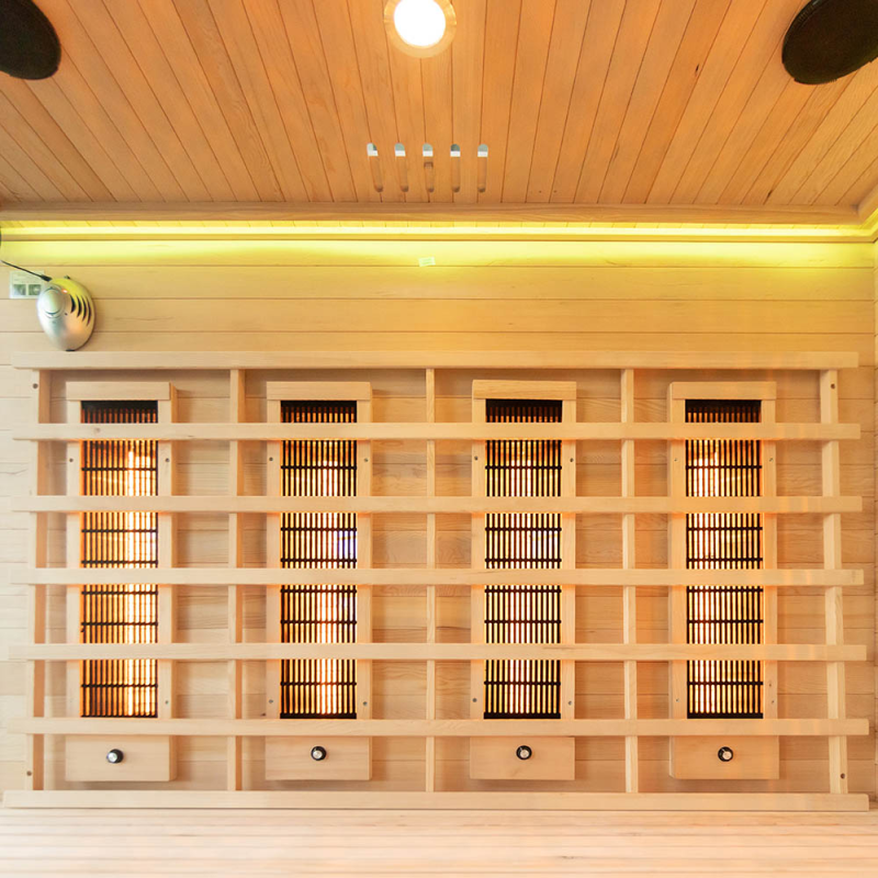 Infraraudonųjų spindulių pirtis su druskos akmenims AMO-EP4RS XL Dešinė 180x160x200 cm