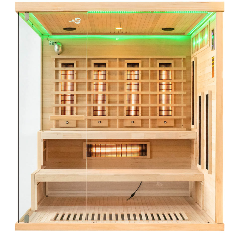 Infraraudonųjų spindulių pirtis su druskos akmenims AMO-EP4RS XL Dešinė 180x160x200 cm