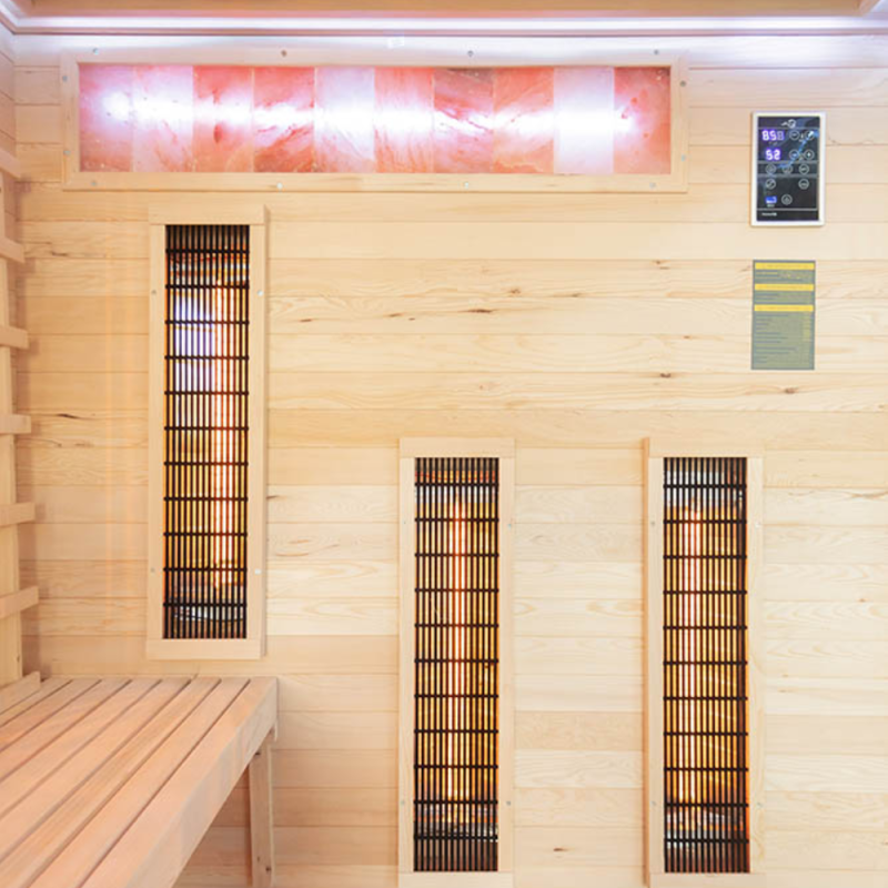 Infraraudonųjų spindulių pirtis su druskos akmenims AMO-EP4RS XL Dešinė 180x160x200 cm