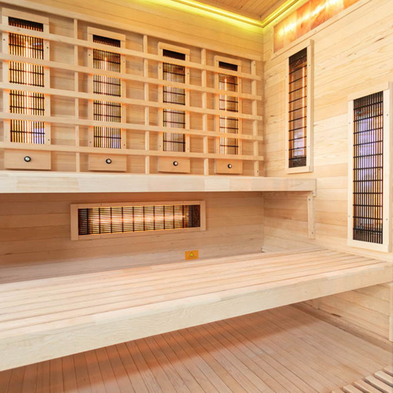 Infraraudonųjų spindulių pirtis su druskos akmenims AMO-EP4RS XL Dešinė 180x160x200 cm