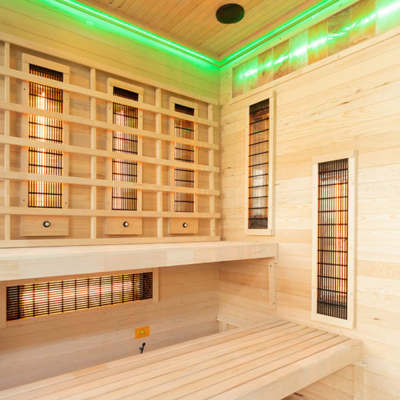 Infraraudonųjų spindulių pirtis su druskos akmenims AMO-EP4RS XL Dešinė 180x160x200 cm