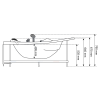 Masažinė Vonia AMO-0632B Dešinė 150x150cm Dvivietė