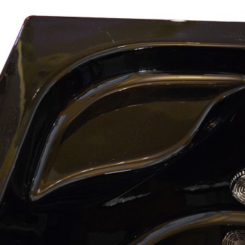 Masažinė Vonia AMO-1631B Dešinė Juoda Dvivietė 180x120 cm.