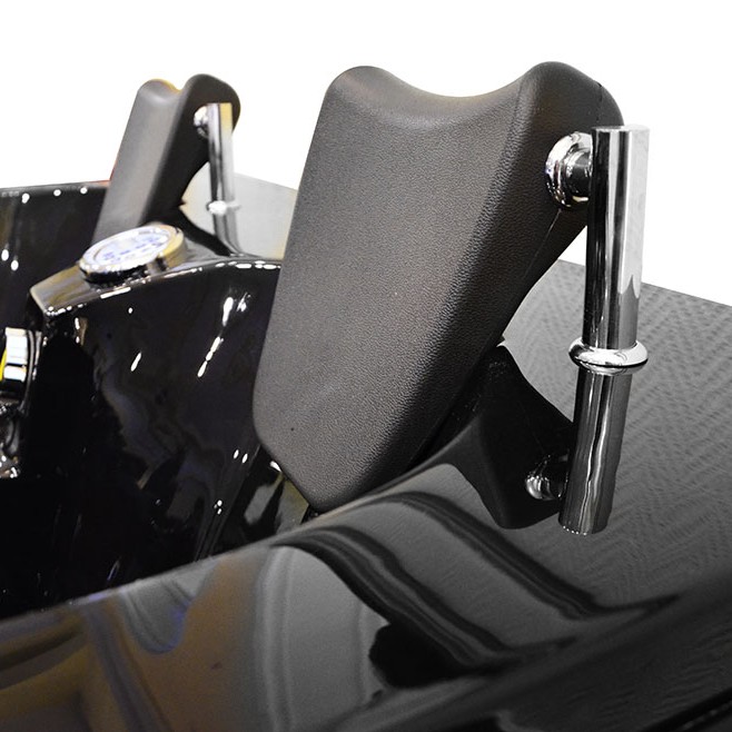 Masažinė Vonia AMO-1631B Dešinė Juoda Dvivietė 180x120 cm.