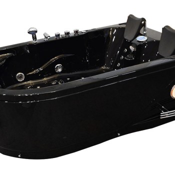 Masažinė Vonia AMO-1631B Turbo+ Dešinė Juoda Dvivietė 180x120 cm.