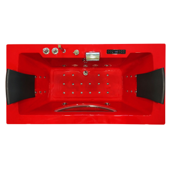 Masažinė Vonia AMO-1659 Turbo+ Raudona Dvivietė 180x92x60 cm.