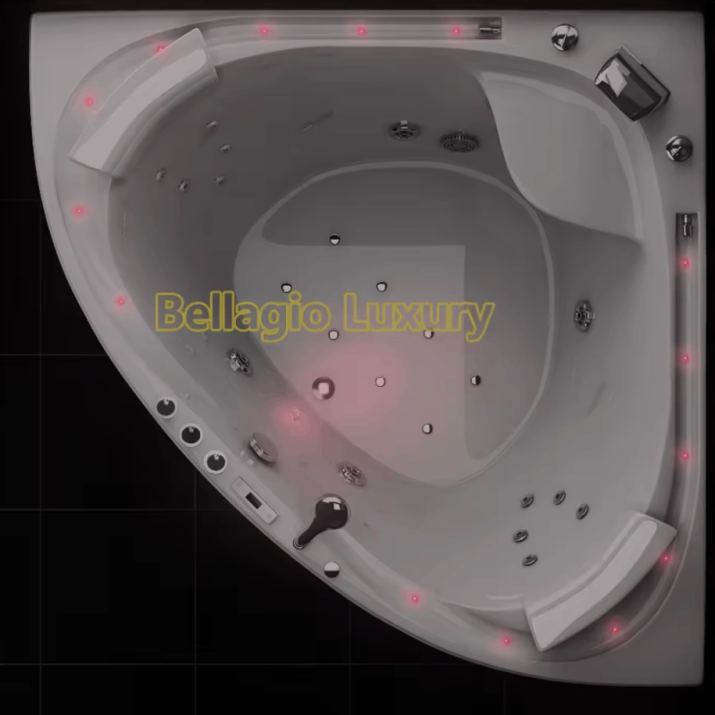 Masažinė Vonia su Vandens ir Oro masažu Bellagio Luxury Delizia, 160x160 cm