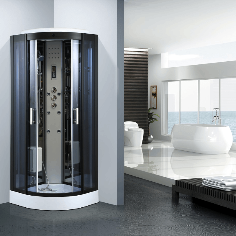 Masažinė Dušo Kabina AMO-0513C BLACK 100x100 cm.