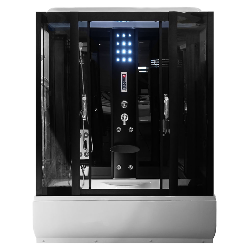 Masažinė Dušo Kabina AMO-0611 Juoda 170x90 cm.