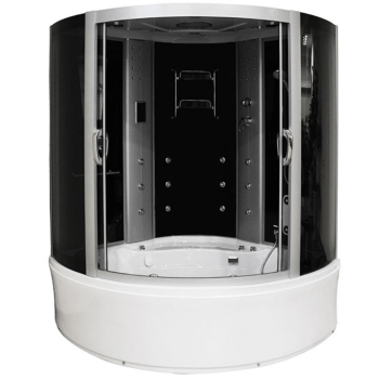 Masažinė Dušo Kabina AMO-08150 BLACK Su Masažine Vonia 150x150 cm.