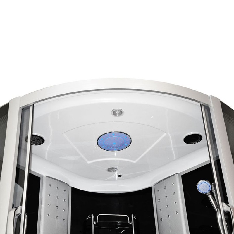 Masažinė Dušo Kabina AMO-08150 BLACK Su Masažine Vonia 150x150 cm.