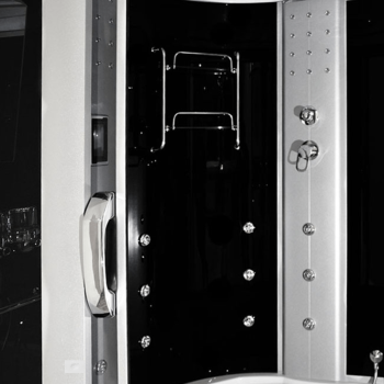 Masažinė Dušo Kabina AMO-08150 BLACK Su Masažine Vonia 150x150 cm.