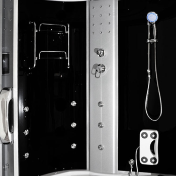 Masažinė Dušo Kabina AMO-08150S BLACK Su Masažine Vonia 150x150 cm.