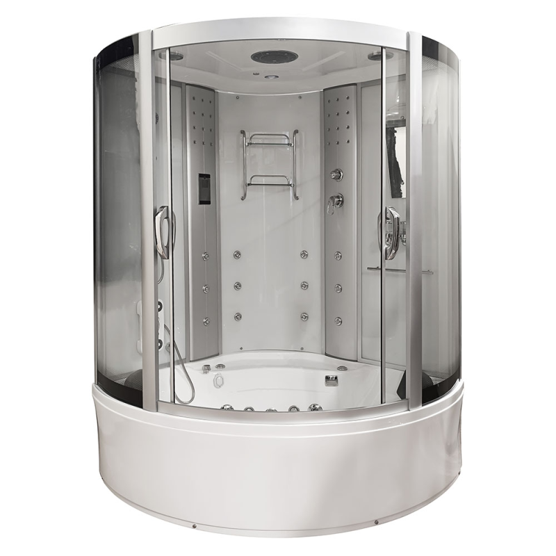 Masažinė Dušo Kabina AMO-08150S White Su Masažine Vonia, 150x150 cm.