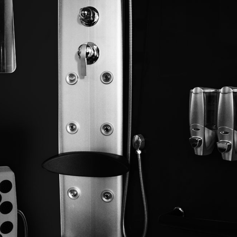 Masažinė Dušo Kabina AMO-18220R Juoda 120x85 cm.