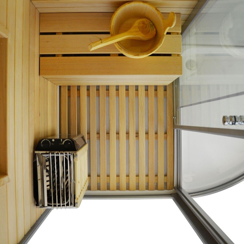 Sauna Su Hidromasažine Dušo Kabina AMO-1751W Kairė TRIO 180x110x223 cm.