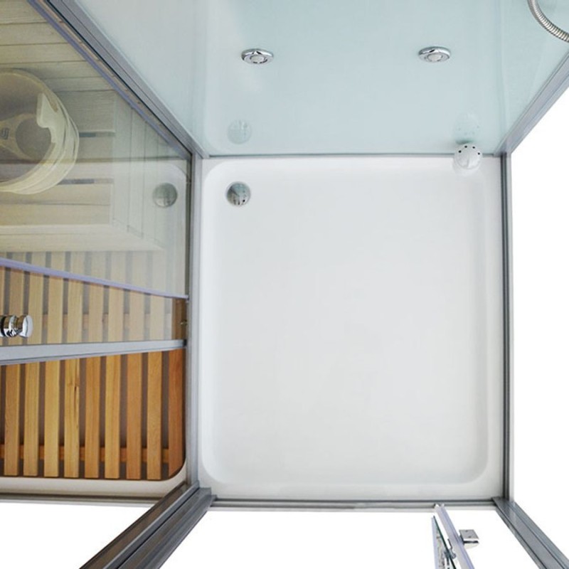 Sauna Su Hidromasažine Dušo Kabina AMO-1752W Kairė TRIO 180x110 cm.