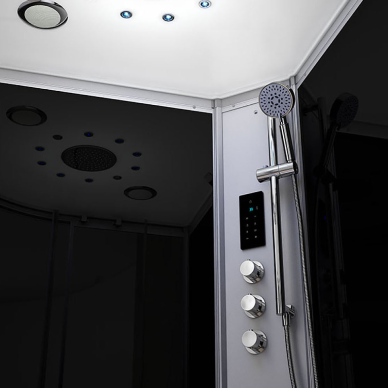 Garinė dušo kabina AMUE-AC1080R Black 100x80x217 cm