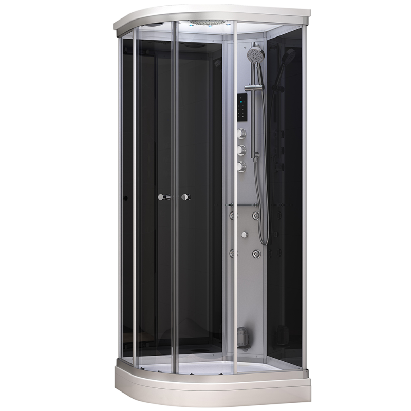 Garinė dušo kabina AMUE-AC1080R Black 100x80x217 cm