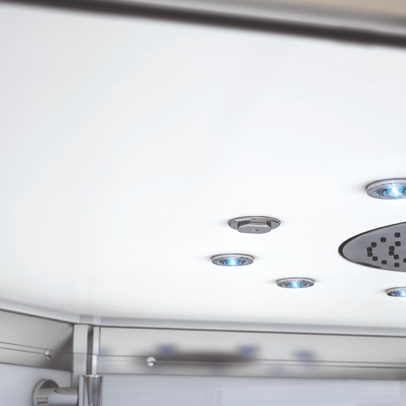 Garinė Dušo Kabina AMUE-H1000-12R Balta 100x100x217 cm.