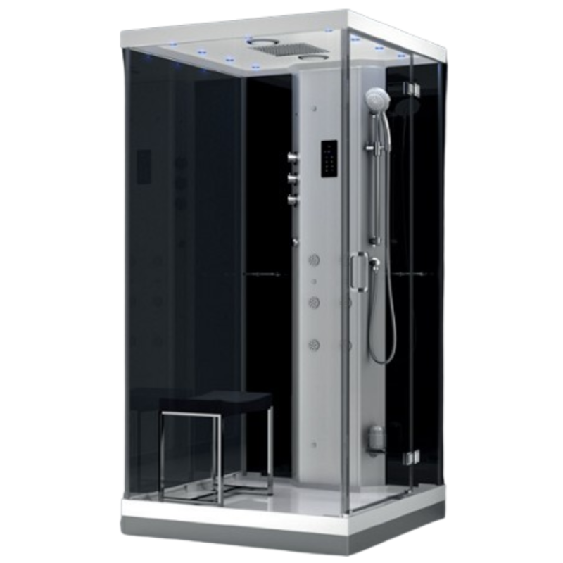 Garinė Dušo Kabina AMUE-H1000-21R Juoda 100x100x217 cm.