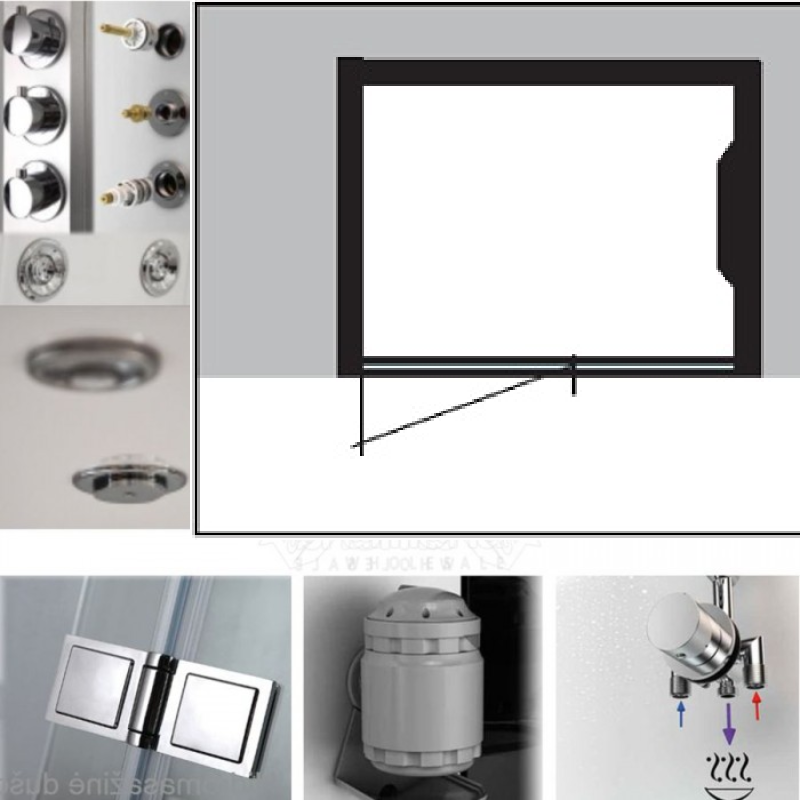 Garinė Dušo Kabina AMUE-H1200-22R Juoda 120x90x217 cm.