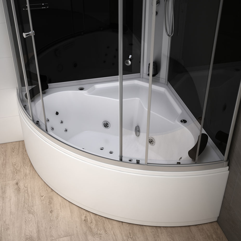 Garinė Dušo Kabina Su Hidromasažu  AMUE-AF1414 Juoda 140x140