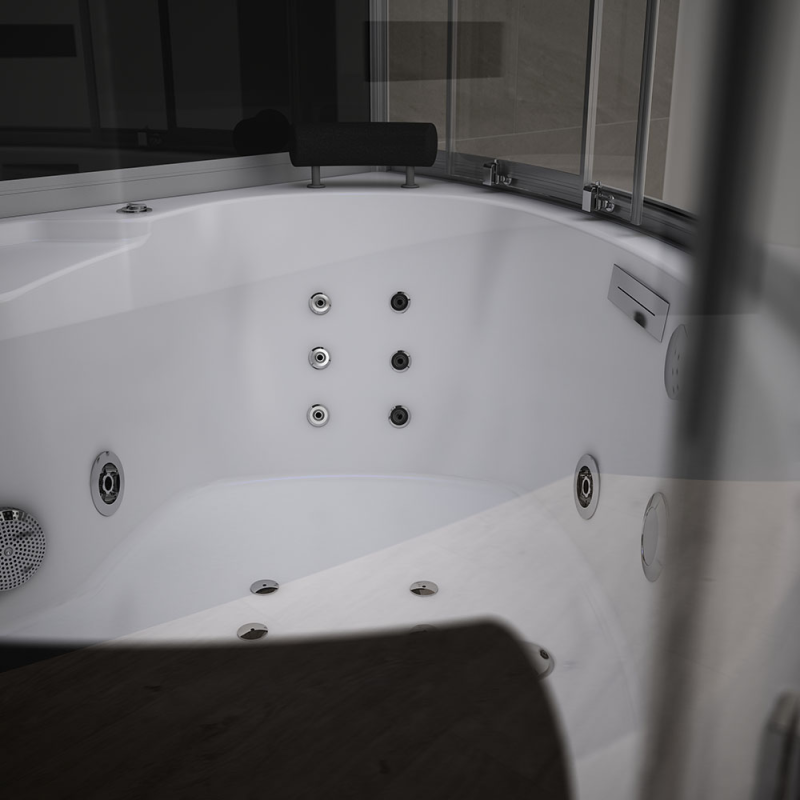 Garinė Dušo Kabina Su Hidromasažu  AMUE-AF1515 Juoda 150x150