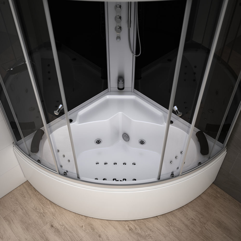 Garinė Dušo Kabina Su Hidromasažu  AMUE-AF1515 Juoda 150x150