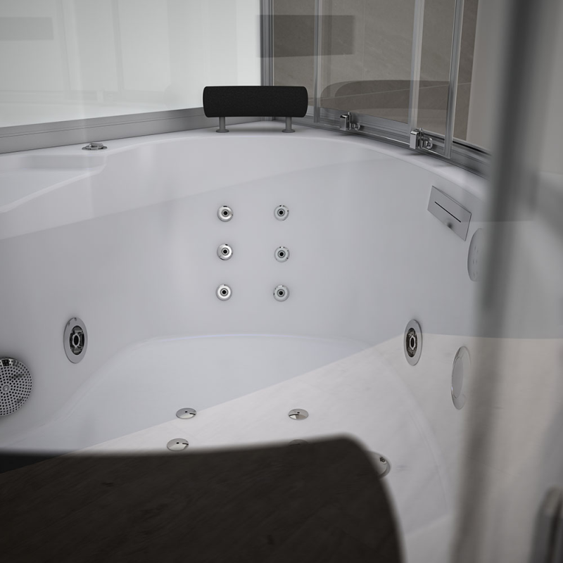 Garinė Dušo Kabina Su Hidromasažu  AMUE-AF1515 Balta 150x150