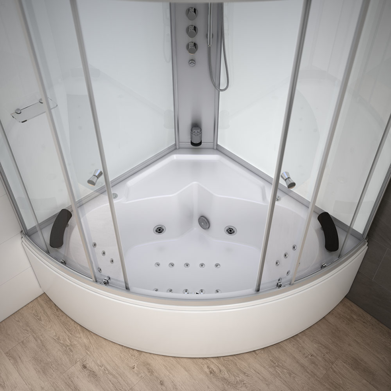 Garinė Dušo Kabina Su Hidromasažu  AMUE-AF1515 Balta 150x150