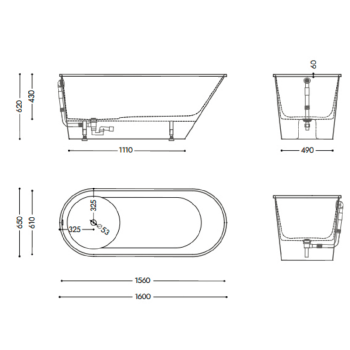 Akmens Masės Vonia SPN Venezia 160x65