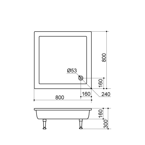 Akmens masės fušo padėklas SPN P-702 80x80 cm.