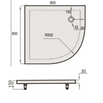 Akmens masės dušo padėklas SPN P 716K 80x80 cm.