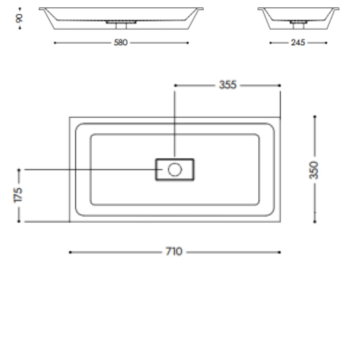 Akmens Masės praustuvas SPN Bosa 71x35 cm.